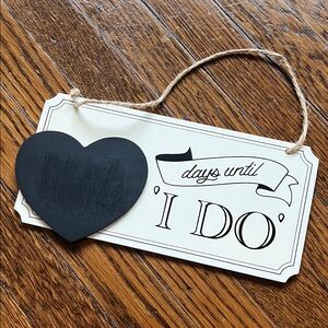 Wedding Countdown Sign with Chalkboard Heart
